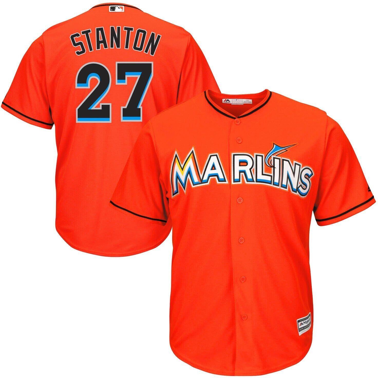 Men's Miami Marlins Customized Orange Majestic Athletic Cool Base Stitched Jersey Men's Miami Marlins Customized Orange Majestic Athletic Cool Base Stitched Jersey